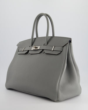 Hermès Bicolour Birkin 35cm Bag in Gris Mouette & Bleu Agathe Togo Leather with Palladium Hardware