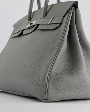 Hermès Bicolour Birkin 35cm Bag in Gris Mouette & Bleu Agathe Togo Leather with Palladium Hardware