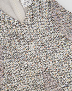 Chanel Multicolour Tweed Sleeveless Mini Dress with CC Logo Detail Size FR 40 (UK 12)