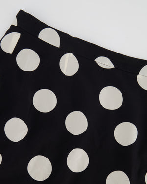 Dolce & Gabbana Black and White Silk Polkadot Skirt Size IT 42 (UK 10)