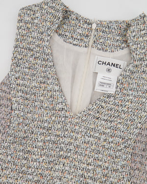 Chanel Multicolour Tweed Sleeveless Mini Dress with CC Logo Detail Size FR 40 (UK 12)