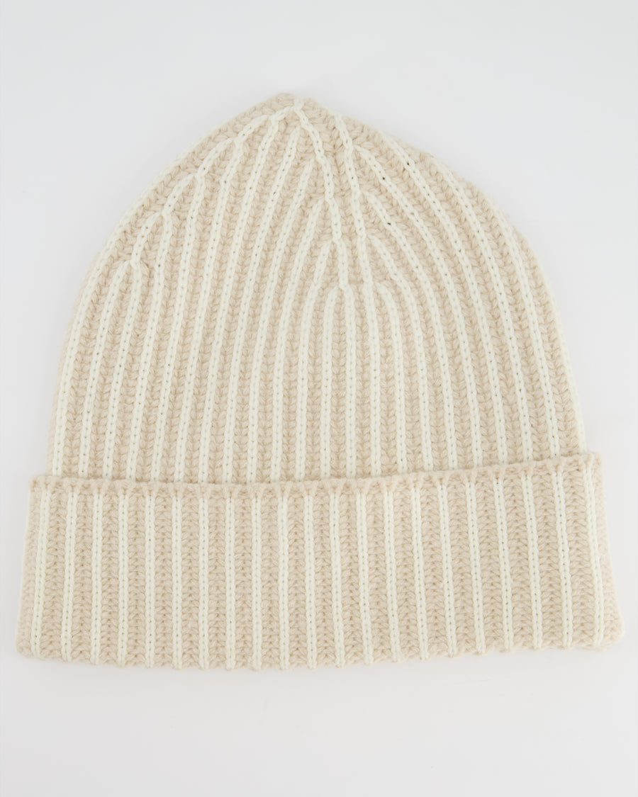 Joseph Beige, White Stripe Wool Blend Hat Size OS