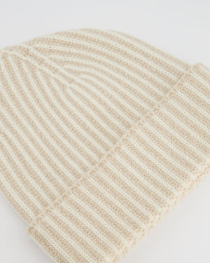 Joseph Beige, White Stripe Wool Blend Hat Size OS