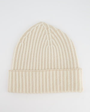 Joseph Beige, White Stripe Wool Blend Hat Size OS