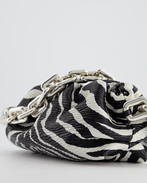 *FIRE PRICE* Bottega Veneta Zebra Print Nappa Leather Chain Pouch Bag with Silver Hardware