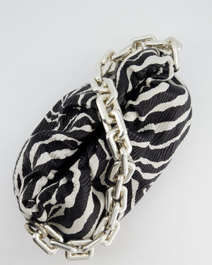 *FIRE PRICE* Bottega Veneta Zebra Print Nappa Leather Chain Pouch Bag with Silver Hardware