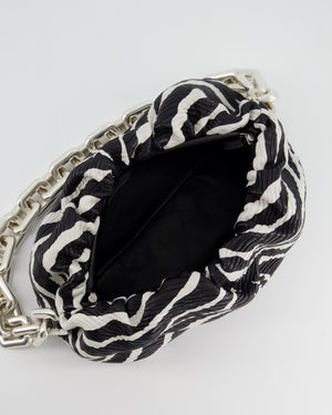 *FIRE PRICE* Bottega Veneta Zebra Print Nappa Leather Chain Pouch Bag with Silver Hardware