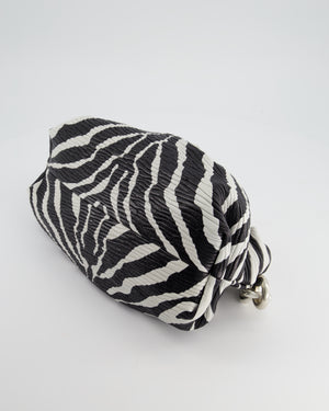 *FIRE PRICE* Bottega Veneta Zebra Print Nappa Leather Chain Pouch Bag with Silver Hardware