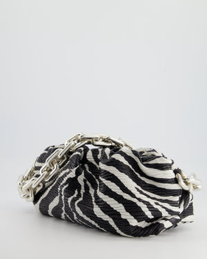 *FIRE PRICE* Bottega Veneta Zebra Print Nappa Leather Chain Pouch Bag with Silver Hardware