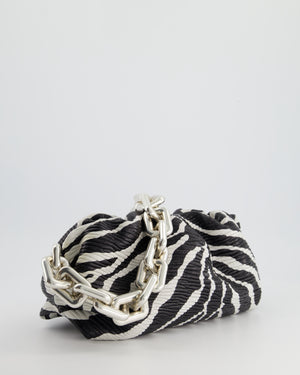 *FIRE PRICE* Bottega Veneta Zebra Print Nappa Leather Chain Pouch Bag with Silver Hardware