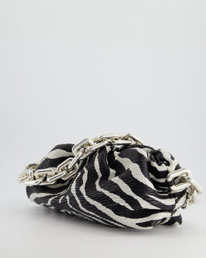 *FIRE PRICE* Bottega Veneta Zebra Print Nappa Leather Chain Pouch Bag with Silver Hardware