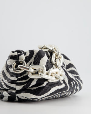 *FIRE PRICE* Bottega Veneta Zebra Print Nappa Leather Chain Pouch Bag with Silver Hardware