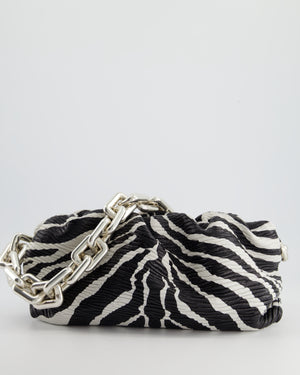 *FIRE PRICE* Bottega Veneta Zebra Print Nappa Leather Chain Pouch Bag with Silver Hardware