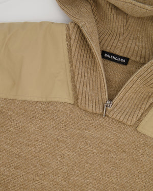 Balenciaga Menswear Beige Oversized Wool Parka Hoodie Size XL (UK 44)