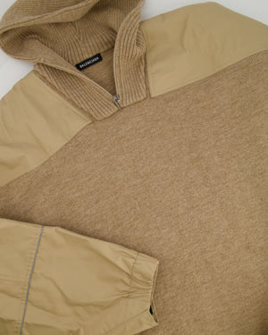 Balenciaga Menswear Beige Oversized Wool Parka Hoodie Size XL (UK 44)