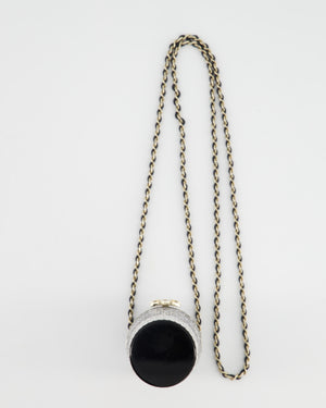 Chanel Fall / Winter 2021 -2022 Black Lipstick Case Necklace with CC Detailing in Champagne Gold