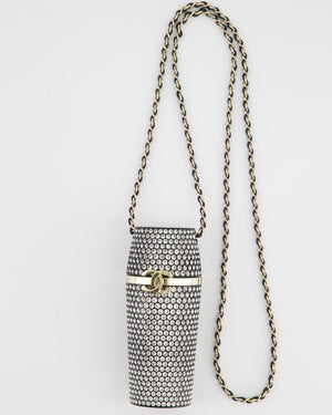 Chanel Fall / Winter 2021 -2022 Black Lipstick Case Necklace with CC Detailing in Champagne Gold