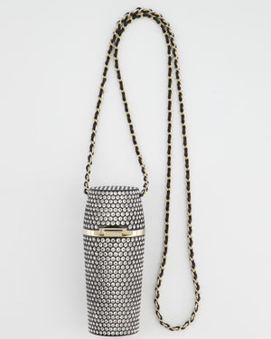 Chanel Fall / Winter 2021 -2022 Black Lipstick Case Necklace with CC Detailing in Champagne Gold