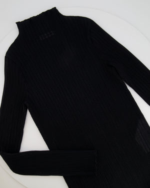 Jil Sander Black Long-Sleeve Mini Translucent Top Size IT 38 (UK 6) RRP £850