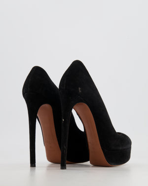 Alaïa Black Suede Platform Heels Size EU 39