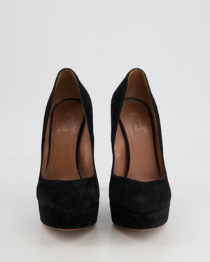 Alaïa Black Suede Platform Heels Size EU 39