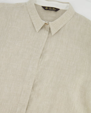 Loro Piana Beige Linen Shirt and Trouser Set Size IT 40 (UK 8)