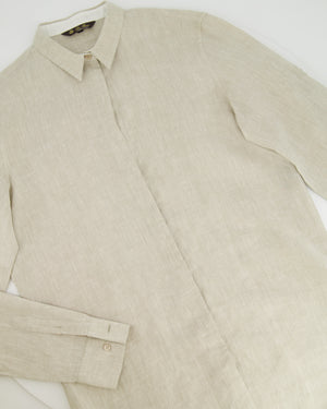 Loro Piana Beige Linen Shirt and Trouser Set Size IT 40 (UK 8)