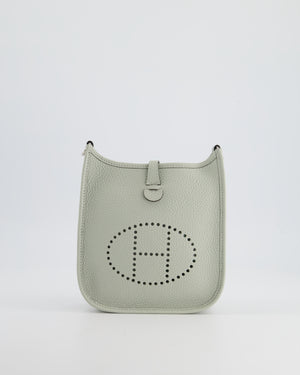 Hermès Mini Evelyne Bag in Gris Neve Clemence Leather with Palladium Hardware