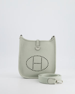 Hermès Mini Evelyne Bag in Gris Neve Clemence Leather with Palladium Hardware