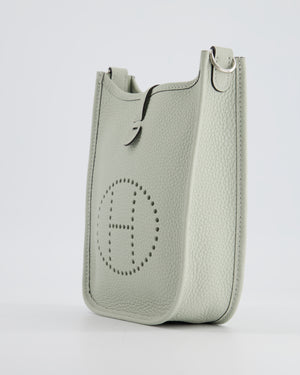 Hermès Mini Evelyne Bag in Gris Neve Clemence Leather with Palladium Hardware