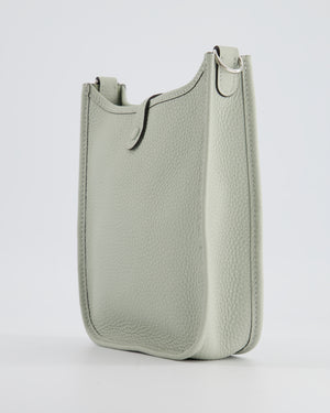 Hermès Mini Evelyne Bag in Gris Neve Clemence Leather with Palladium Hardware