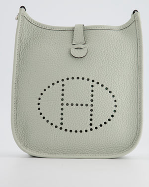 Hermès Mini Evelyne Bag in Gris Neve Clemence Leather with Palladium Hardware