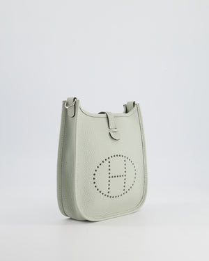 Hermès Mini Evelyne Bag in Gris Neve Clemence Leather with Palladium Hardware