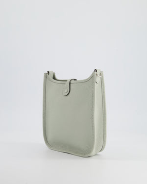 Hermès Mini Evelyne Bag in Gris Neve Clemence Leather with Palladium Hardware