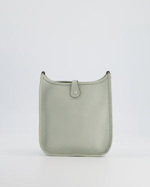 Hermès Mini Evelyne Bag in Gris Neve Clemence Leather with Palladium Hardware