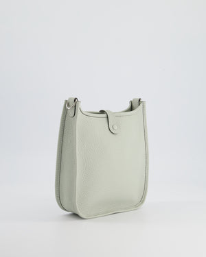 Hermès Mini Evelyne Bag in Gris Neve Clemence Leather with Palladium Hardware