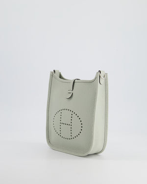 Hermès Mini Evelyne Bag in Gris Neve Clemence Leather with Palladium Hardware