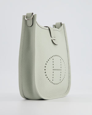 Hermès Mini Evelyne Bag in Gris Neve Clemence Leather with Palladium Hardware