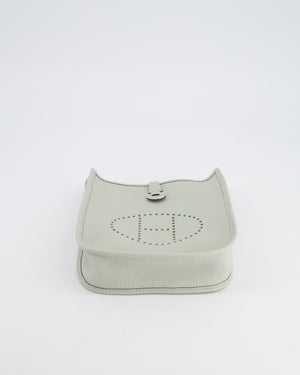 Hermès Mini Evelyne Bag in Gris Neve Clemence Leather with Palladium Hardware