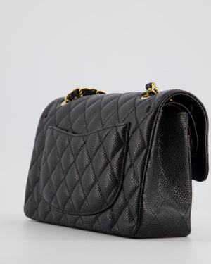 *HOT* Chanel Small Black Classic Double Flap in Caviar Leather with Gold Hardware