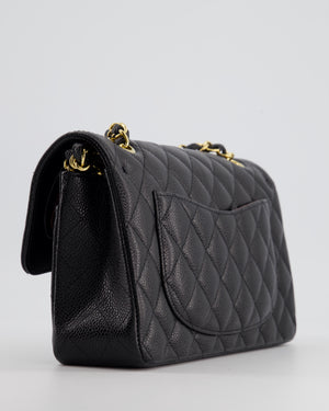 *HOT* Chanel Small Black Classic Double Flap in Caviar Leather with Gold Hardware