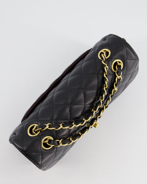 *HOT* Chanel Small Black Classic Double Flap in Caviar Leather with Gold Hardware