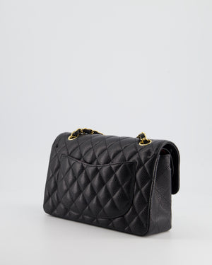 *HOT* Chanel Small Black Classic Double Flap in Caviar Leather with Gold Hardware