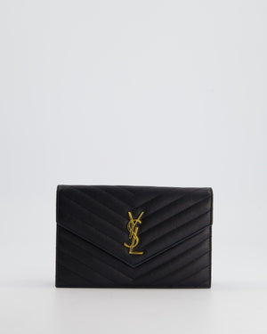 Saint Laurent Black Wallet On Chain Bag With Gold Hardware