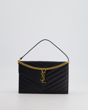 Saint Laurent Black Wallet On Chain Bag With Gold Hardware