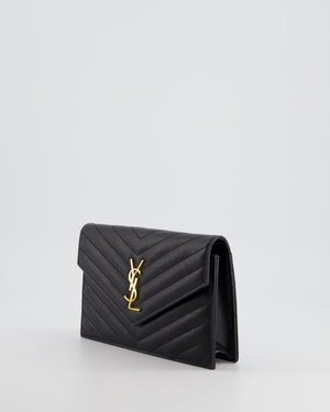 Saint Laurent Black Wallet On Chain Bag With Gold Hardware