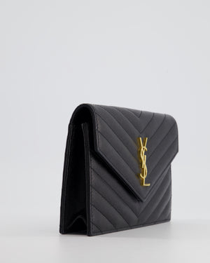 Saint Laurent Black Wallet On Chain Bag With Gold Hardware