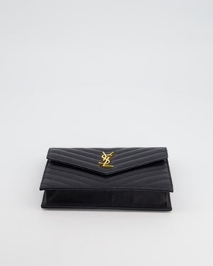 Saint Laurent Black Wallet On Chain Bag With Gold Hardware