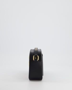 Dolce & Gabbana Black Leather DG Logo Embellished Cross-Body Bag with Gold Hardware