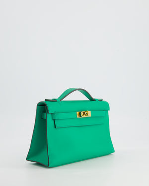 *SUPER RARE* Hermès Kelly Pochette in Menthe Swift Leather with Gold Hardware